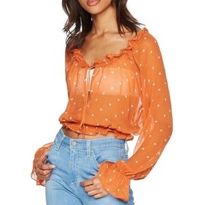 FLL Orange Analisa Polka-dot Blouse
